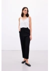 Kemerli Pantolon - Siyah