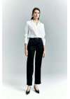 Lisa Saten Duble Paça Pantolon - Siyah