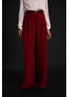 Luna Krep Pantolon - Bordo