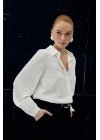 Pilise Kollu Gömlek - Ekru