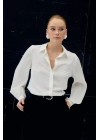 Pilise Kollu Gömlek - Ekru