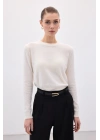 Sakallı Kol Triko - Ekru