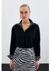 Zebra Desenli Klasik Gömlek - SİYAH