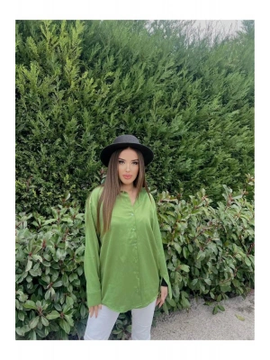 SATEN YEŞİL GÖMLEK