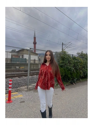 ÇİÇEK DESENLİ POPLİN GÖMLEK