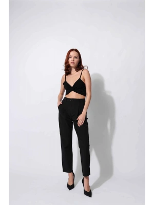 Pens Detaylı Pantolon Siyah
