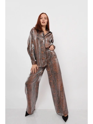 KAHVE GÜMÜŞ PANTOLON