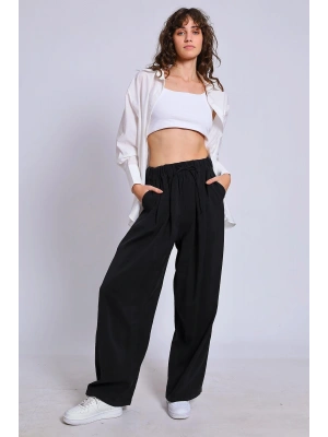 LASTİKLİ SİYAH PANTOLON