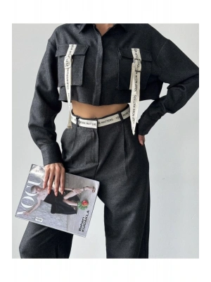 Şerit Detaylı Cepli Gömlek 24k11659