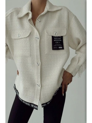 Etiket Detaylı Tüvit Gömlek 24k11654