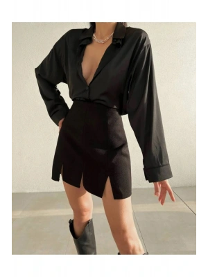 Yırtmaç Detaylı Mini Etek 23k41380