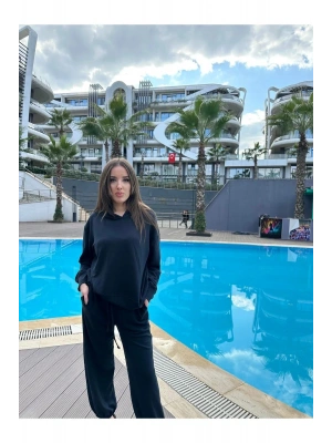 SWEAT SİYAH PANTOLON TAKIMI