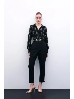 Cepli Düz Pantolon - Siyah