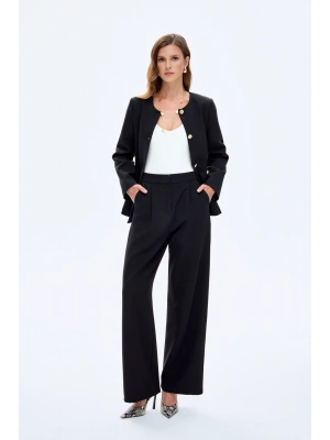 Bol Paça Kumaş Pantolon Siyah