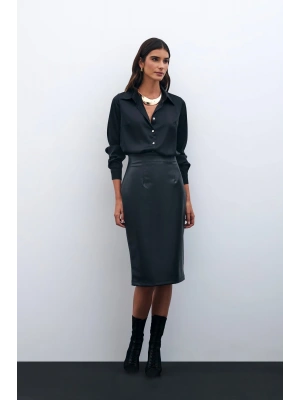 Deri Kalem Etek - Siyah