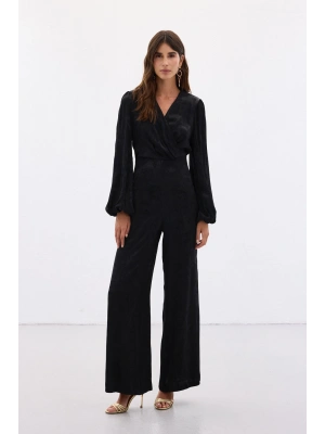 Desenli Kruvaze Tulum - Siyah