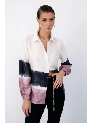 Renkli Klasik Gömlek - Pudra