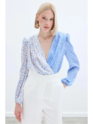 Kruvaze Desenli Bodysuit - BEBEMAVİ EKRU