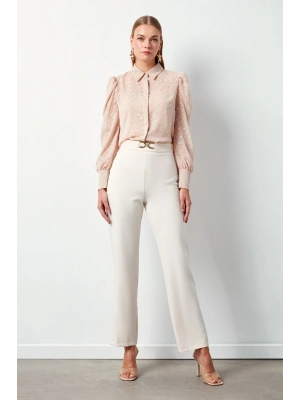 Aksesuar Detaylı Pantolon  Bej