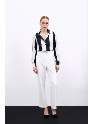 Aksesuar Detaylı Pantolon - Ekru