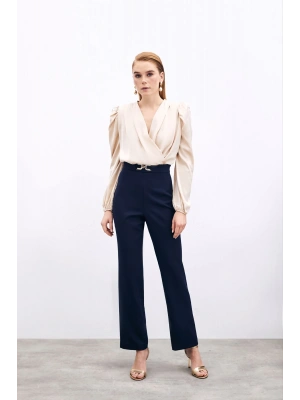 Aksesuar Detaylı Pantolon - Lacivert