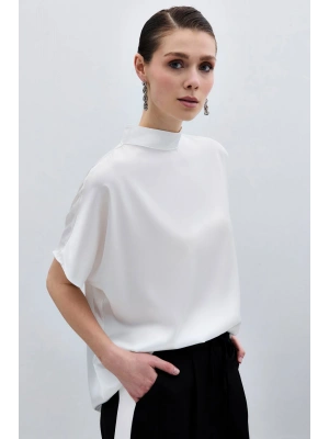 Yarasa Kol Salaş Bluz - Ekru