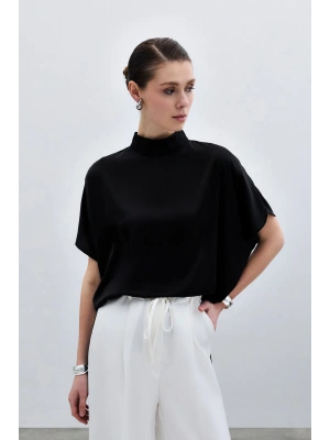 Yarasa Kol Salaş Bluz - Düz Siyah