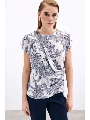 Aksesuar Detaylı Bluz - Ekru