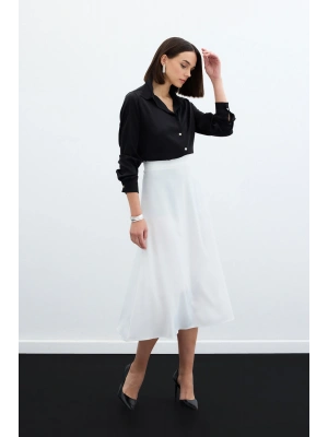 Midi Boy Saten Etek  EKRU