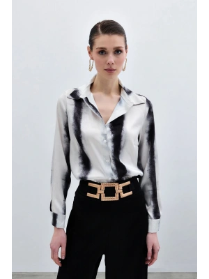 Desenli Klasik Gömlek - Siyah