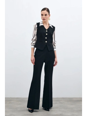 İspanyol Paça Pantolon - Siyah