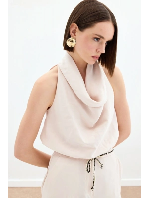 Degaje Yaka Bluz - Bej