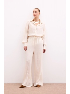 Bel Lastikli Pantolon - Taş