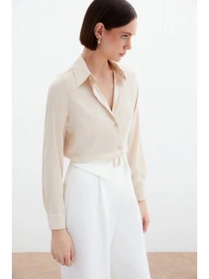 Saten Gömlek - Bej