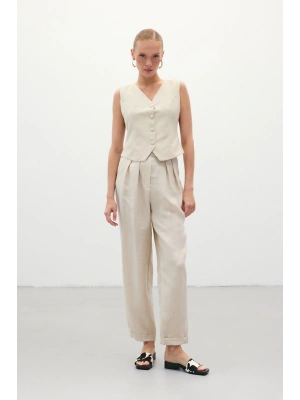 Salaş Keten Pantolon - Taş