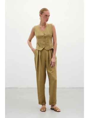 Salaş Keten Pantolon - Haki