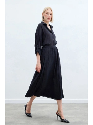 Kraşlı Kloş Etek - Antrasit