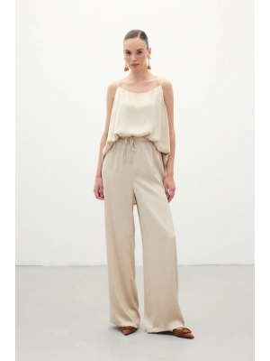Bağcıklı Salaş Pantolon - Bej