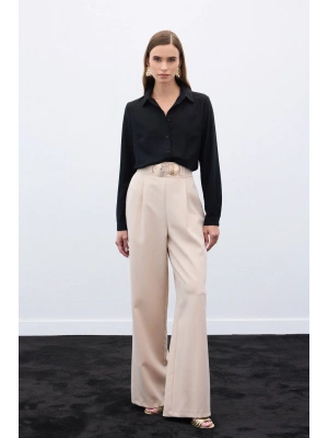 Aksesuarlı Pantolon - Bej