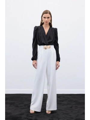 Aksesuarlı Pantolon - Ekru