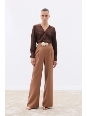 Aksesuarlı Pantolon - Camel