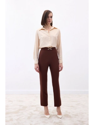 Aksesuar Detaylı Pantolon - Kahve