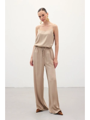 Bağcıklı Salaş Pantolon - Vizon