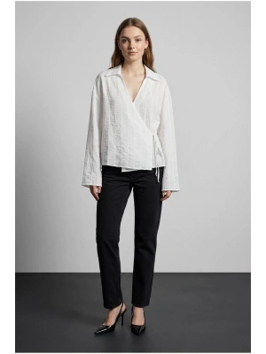 Bağlama Detaylı Kruvaze Bluz Ekru