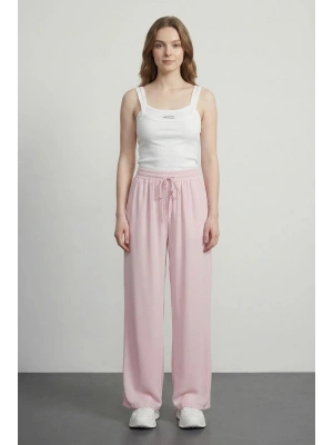 Beli Lastikli Bol Paça Pantolon Açık Pembe