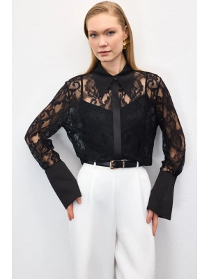 Dantel Gömlek - Siyah