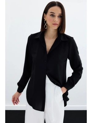 Düz Klasik Gömlek - Siyah