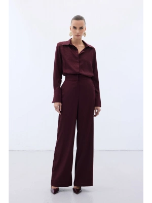 Jakarlı Pantolon - Bordo