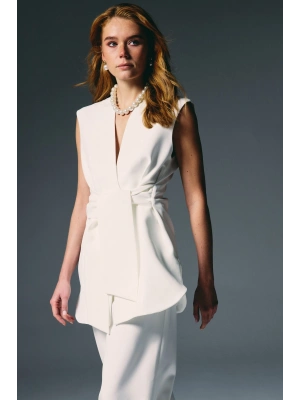 Kalın Kuşaklı Yelek - Ekru