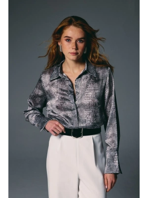 Klasik Desenli Gömlek - Gri